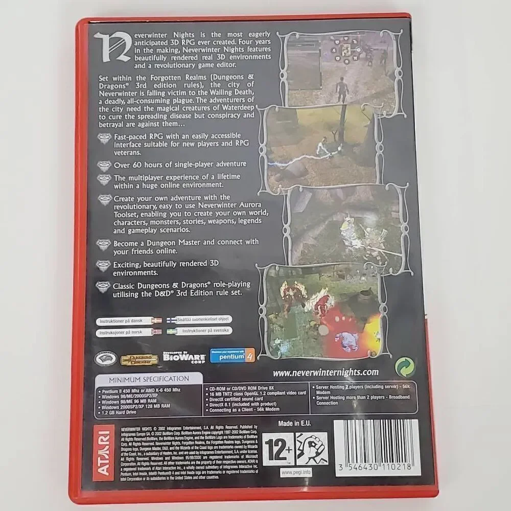 Neverwinter Nights, Forgotten Relms, PC CD-ROM Video Game